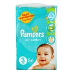 Pampers Skin Comfort Diapers 56pcs, Size 3, (5-9 Kg)